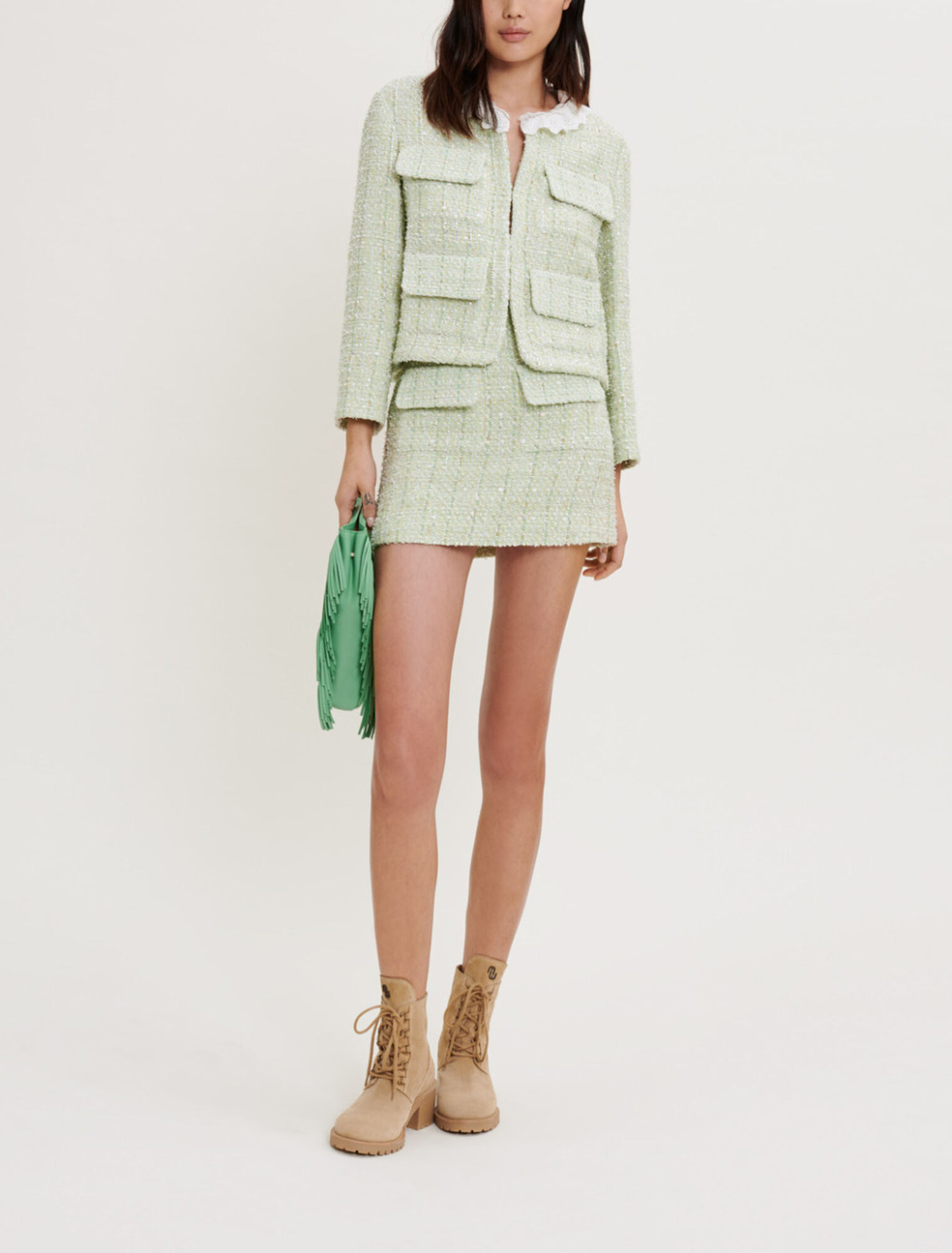 Veste en tweed avec brillance