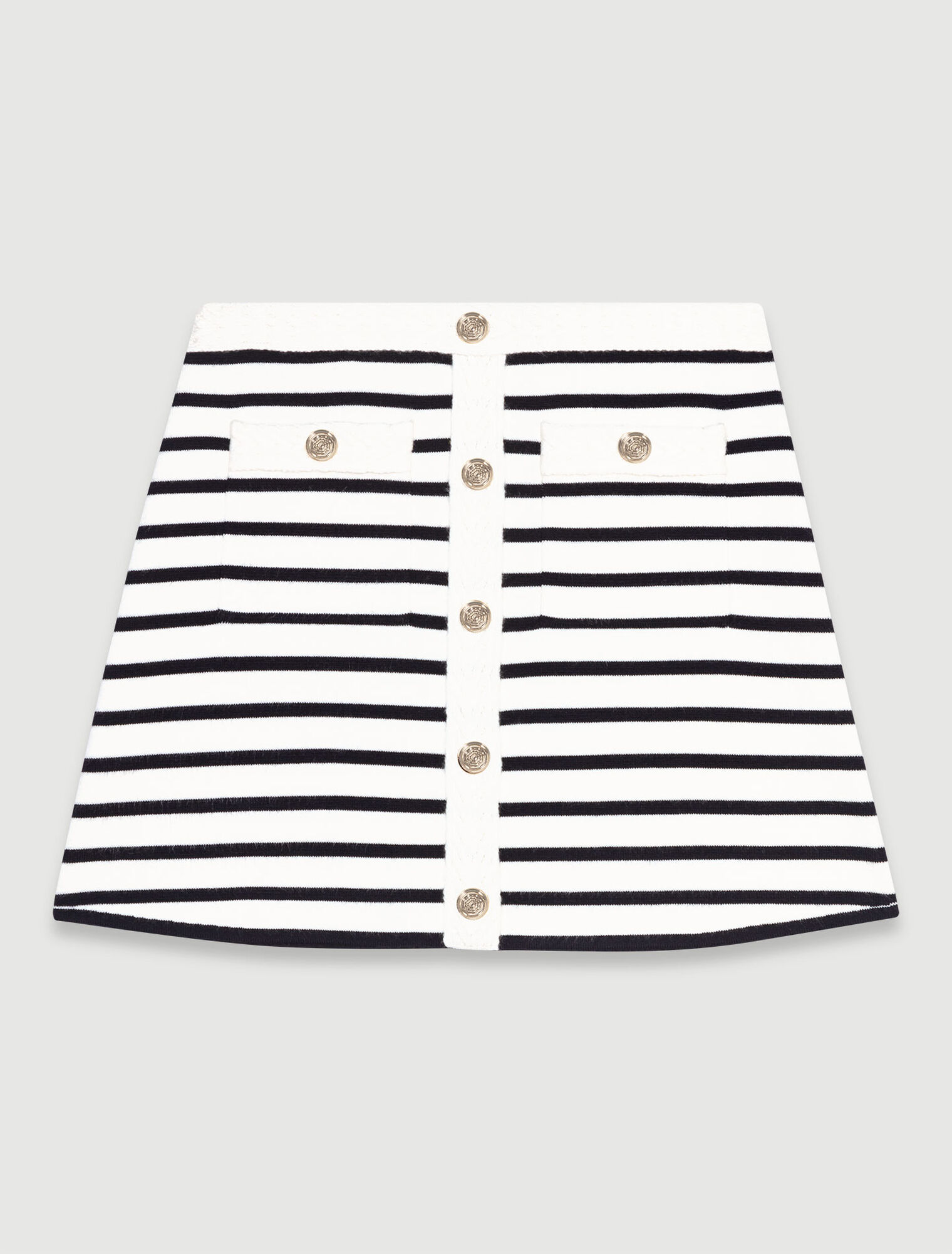 Jupe courte en maille à rayures