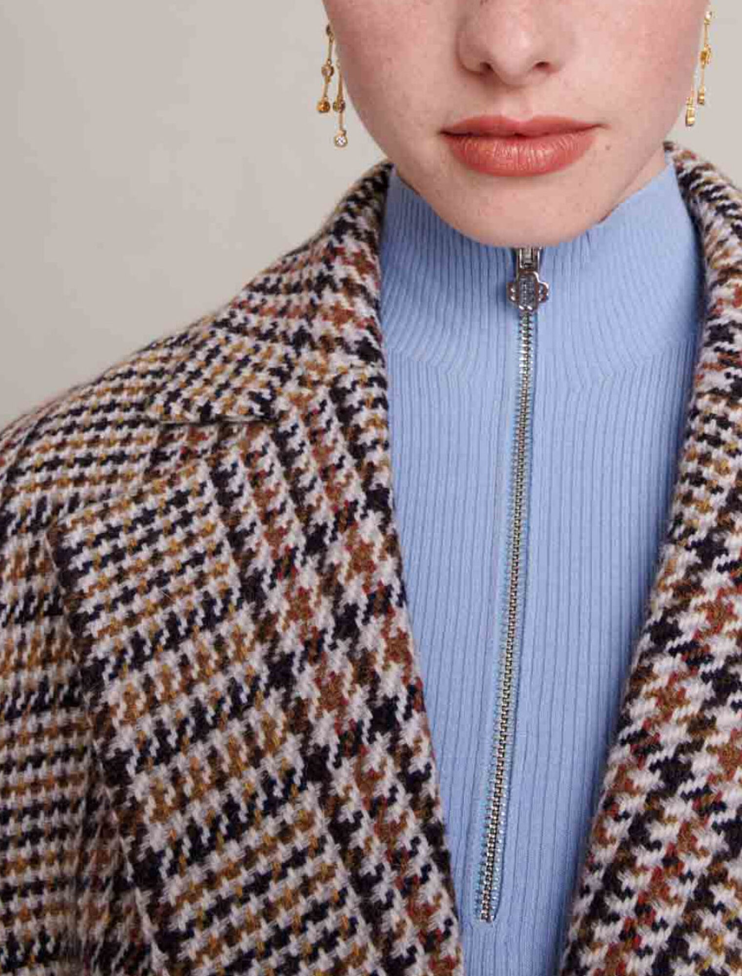 Veste courte à carreaux