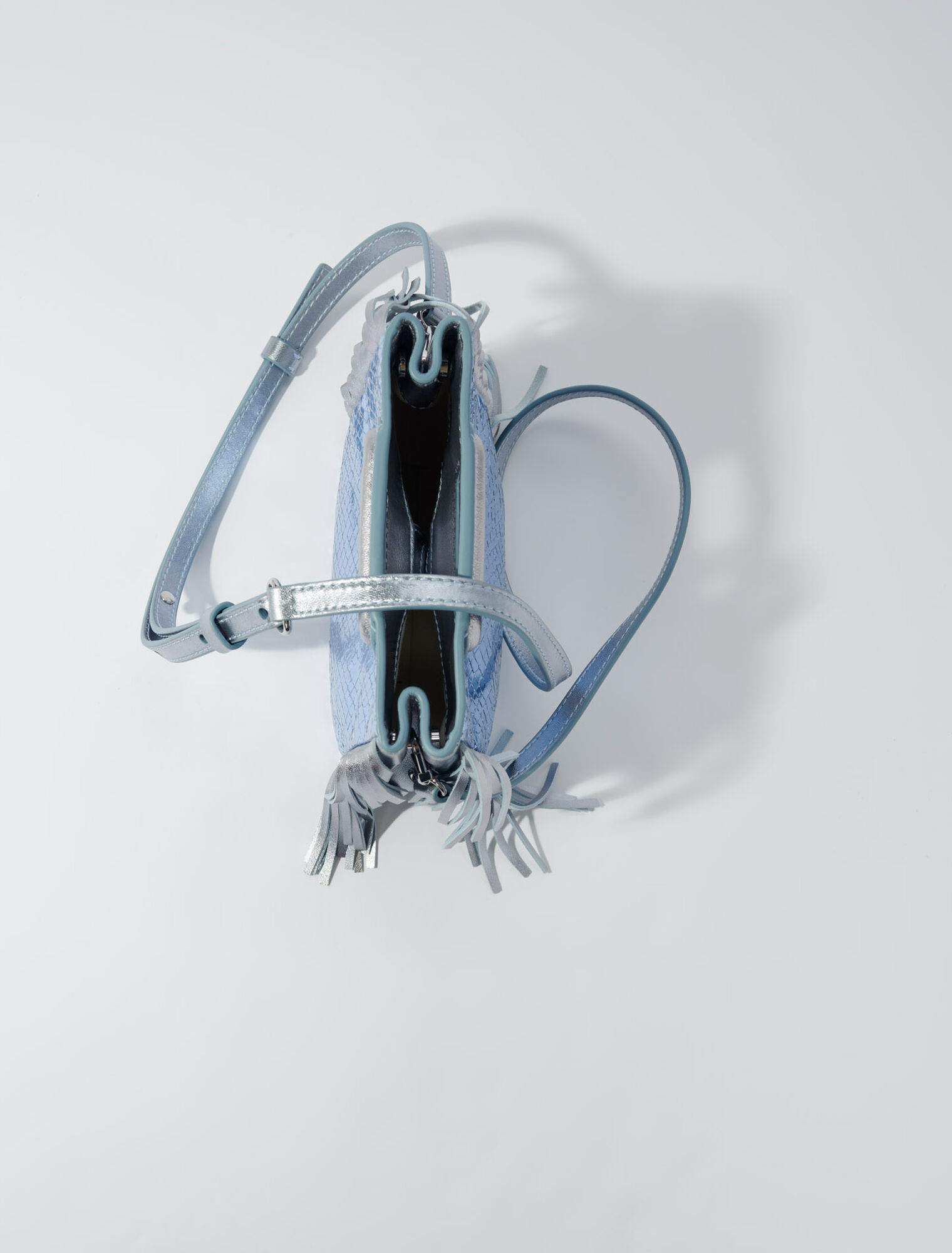 Sac M mini effet python métallisé