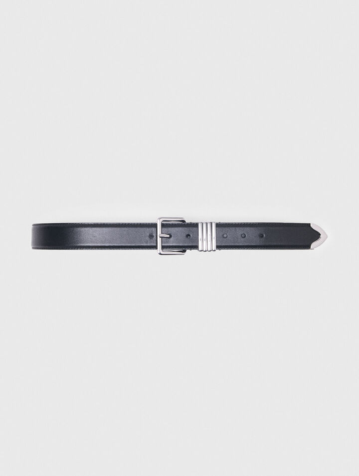 Maje Ceinture En Cuir Lisse In Black