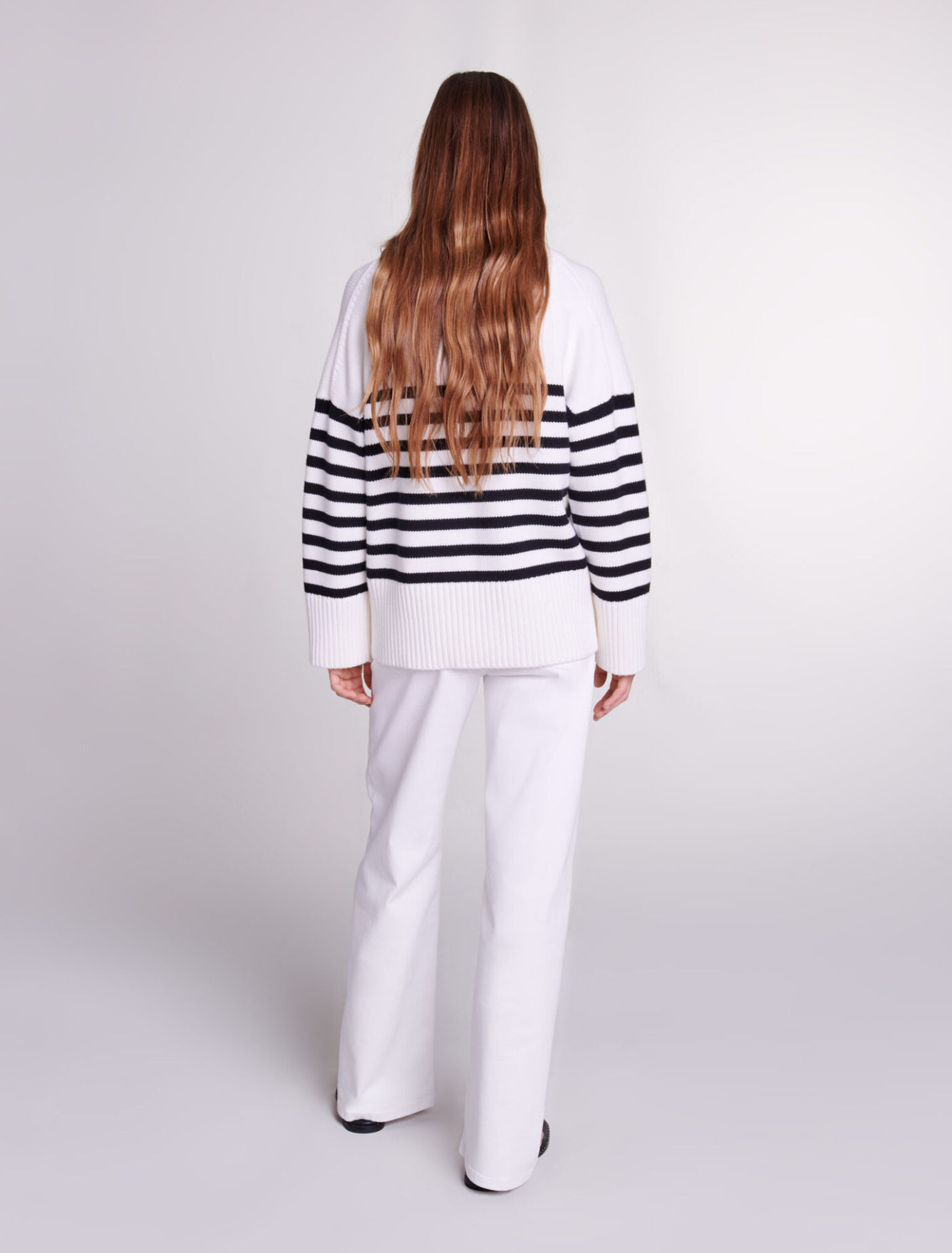 Pull marinière col zippé