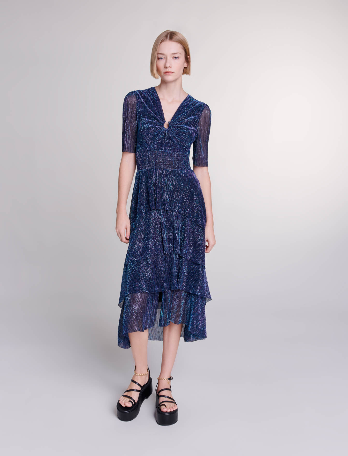 Robe longue a volants