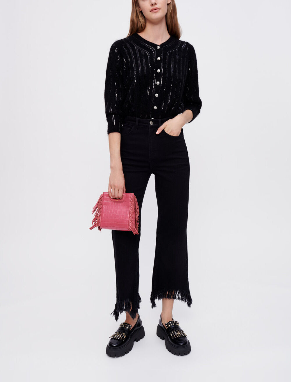 Jean noir déchiré en bas outlet