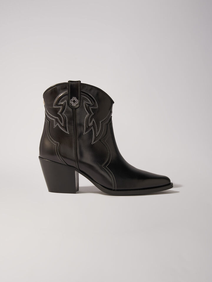 Bottines santiags en cuir