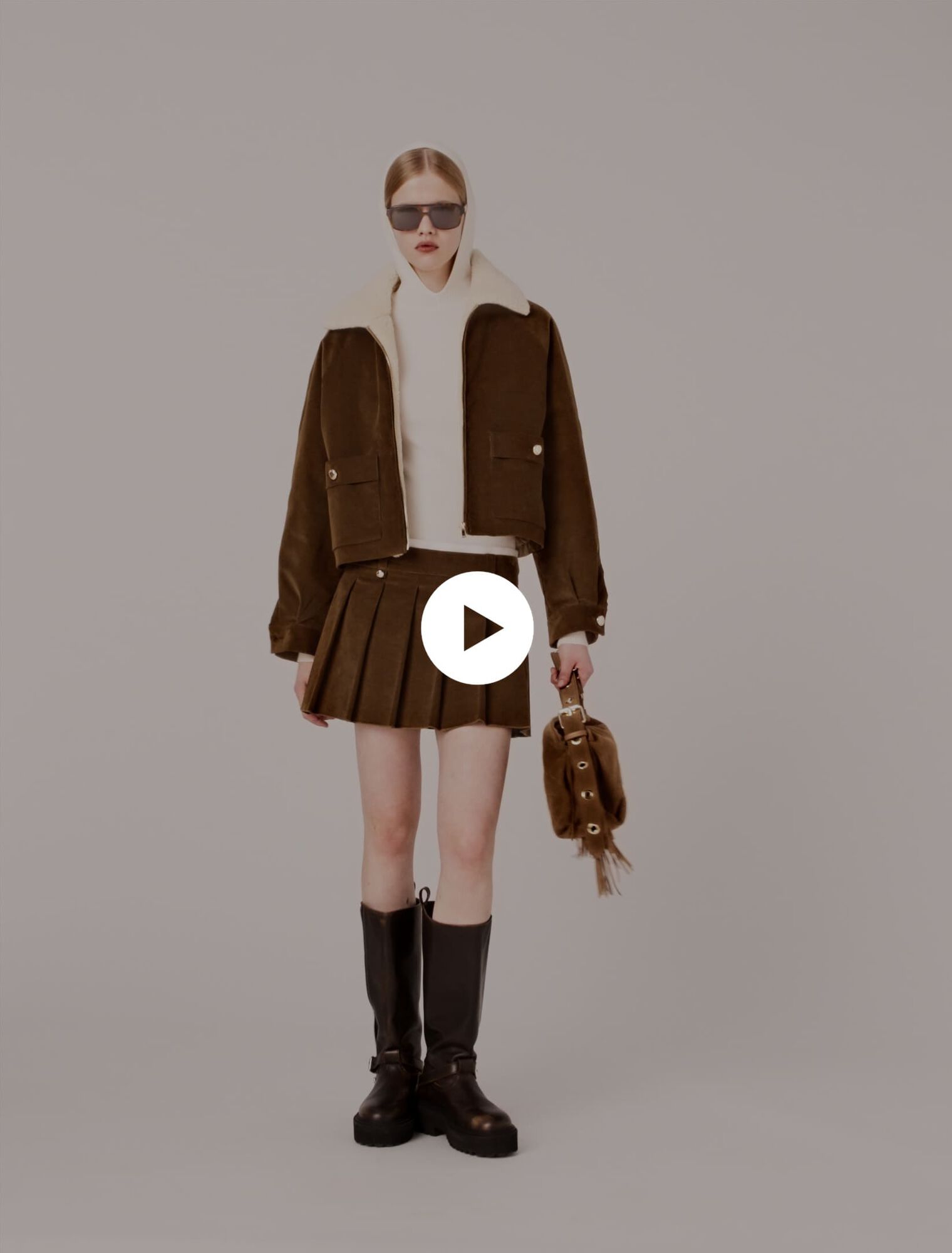 Veste courte en velours côtelé