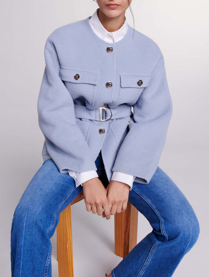 Manteau court ceinturé