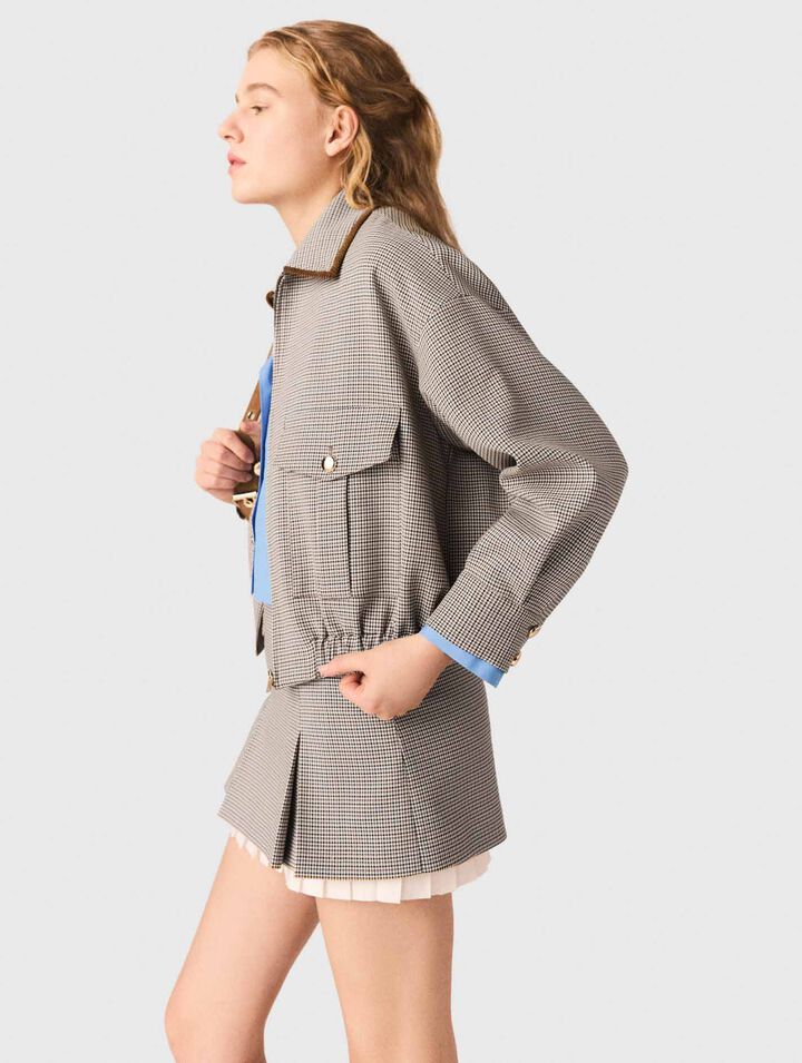 Blouson bomber &agrave; carreaux