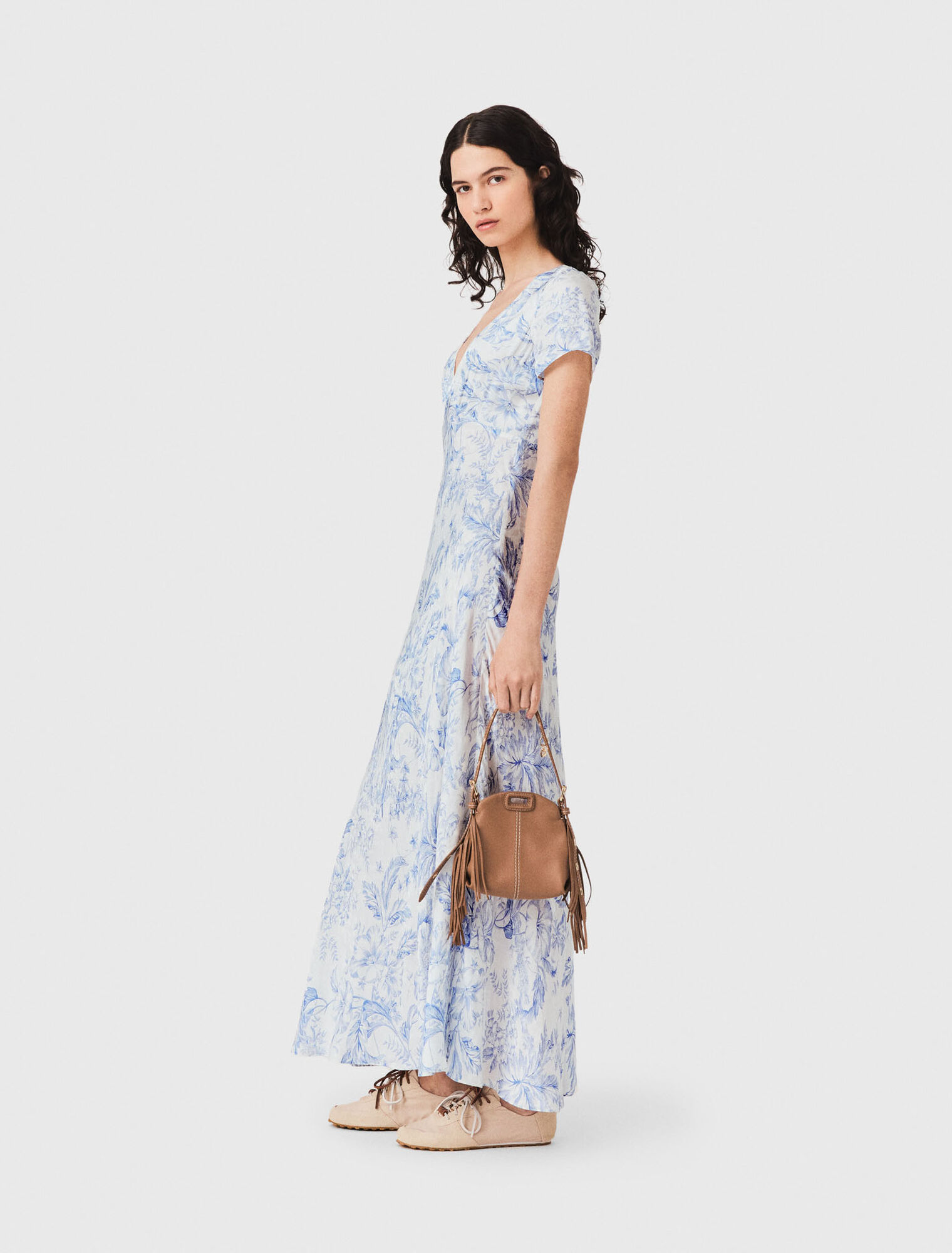 Robe longue fluide imprim&eacute;e