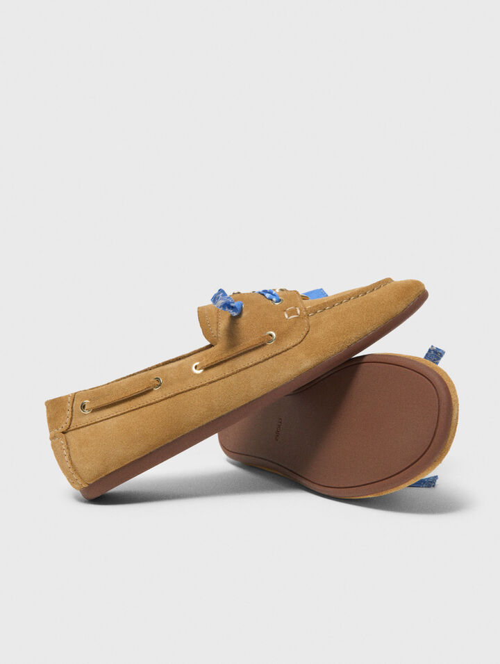 Mocassin bateau en su&egrave;de