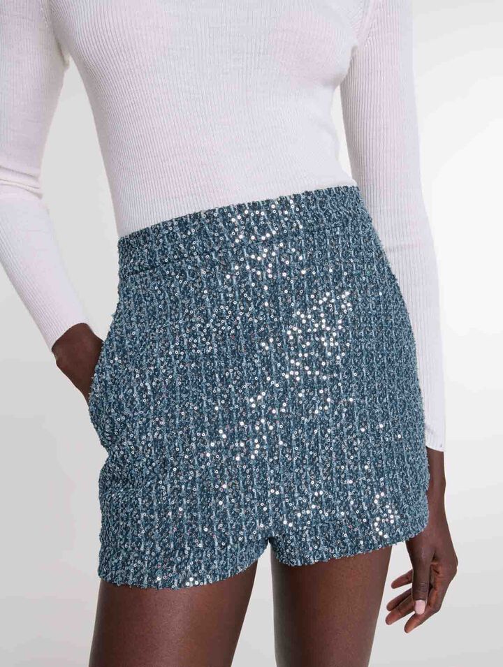 Short trompe l'œil en tweed