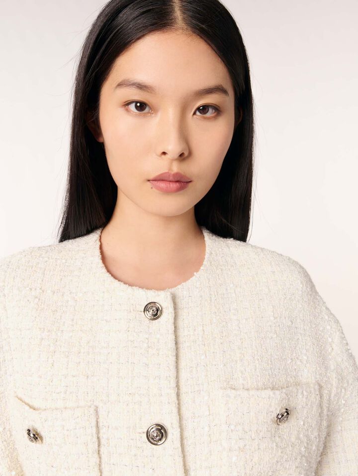 Veste ceinturée en tweed