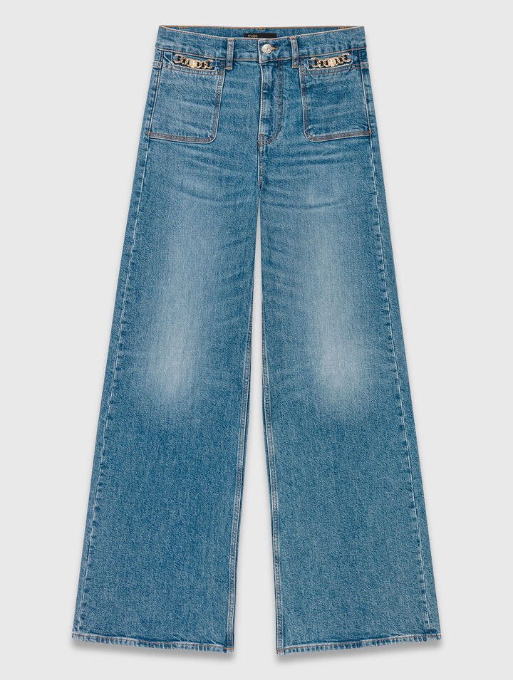 Jean flare avec chaîne