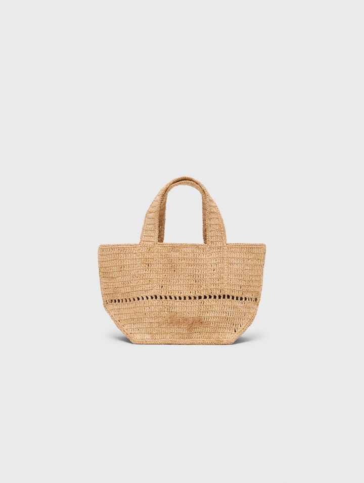 Mini cabas en raphia naturel