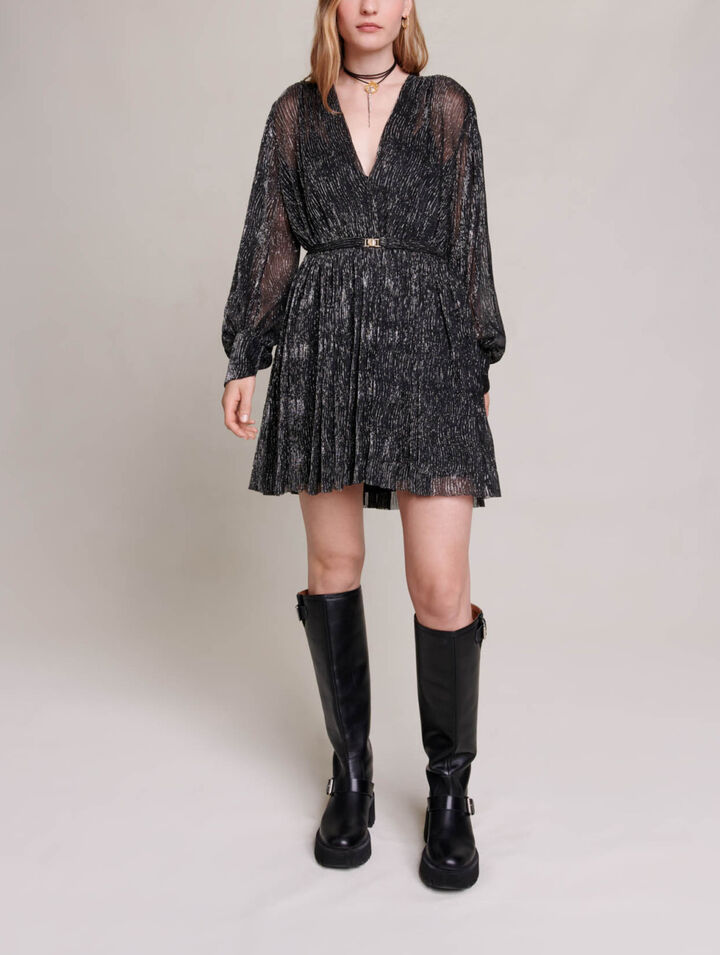 Robe courte métallisée