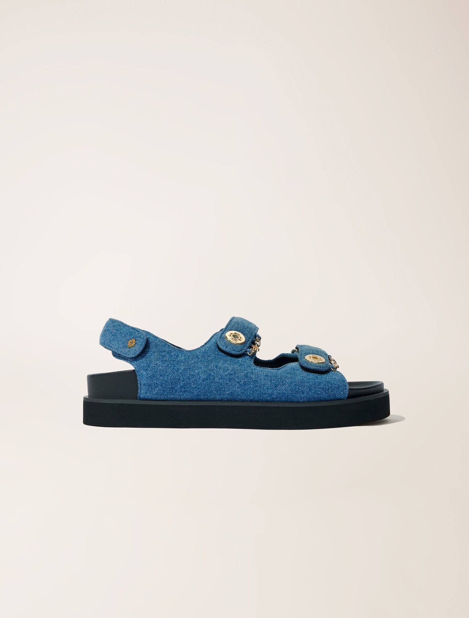 Sandales plates en denim