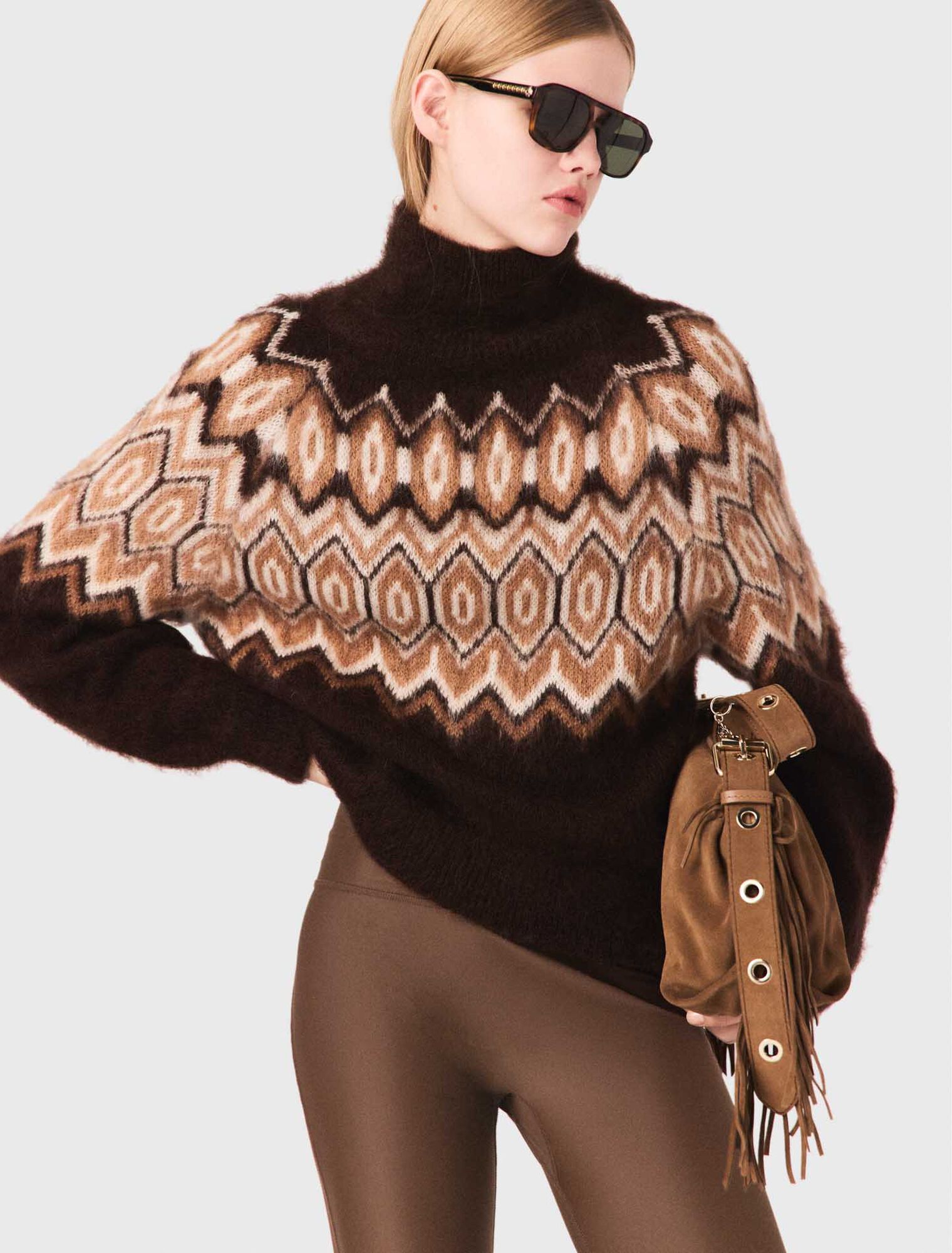Pull Fairisle à col montant