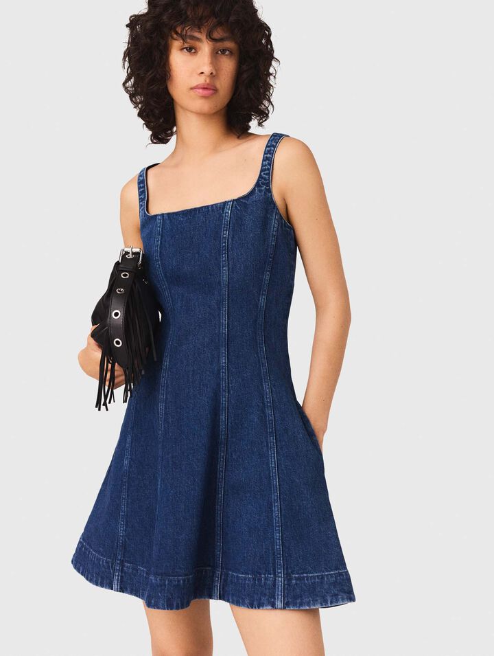 Robe babydoll courte en denim