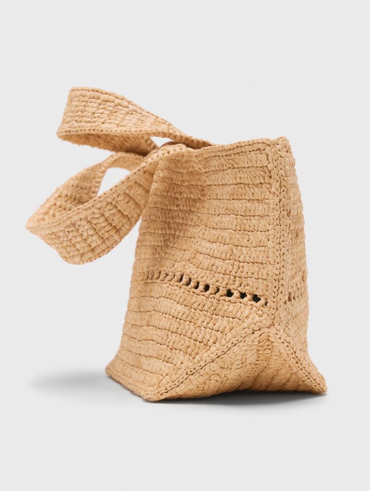 Mini cabas en raphia naturel