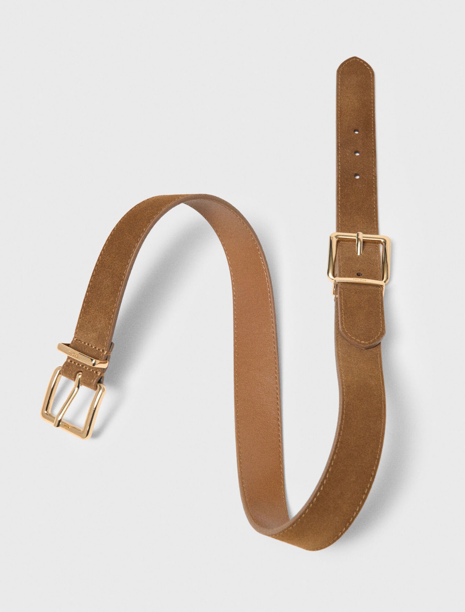 Ceinture su&egrave;de avec double boucles