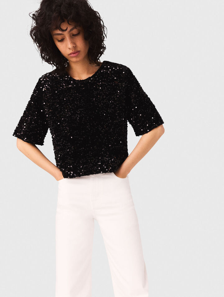 Top en velours et sequins