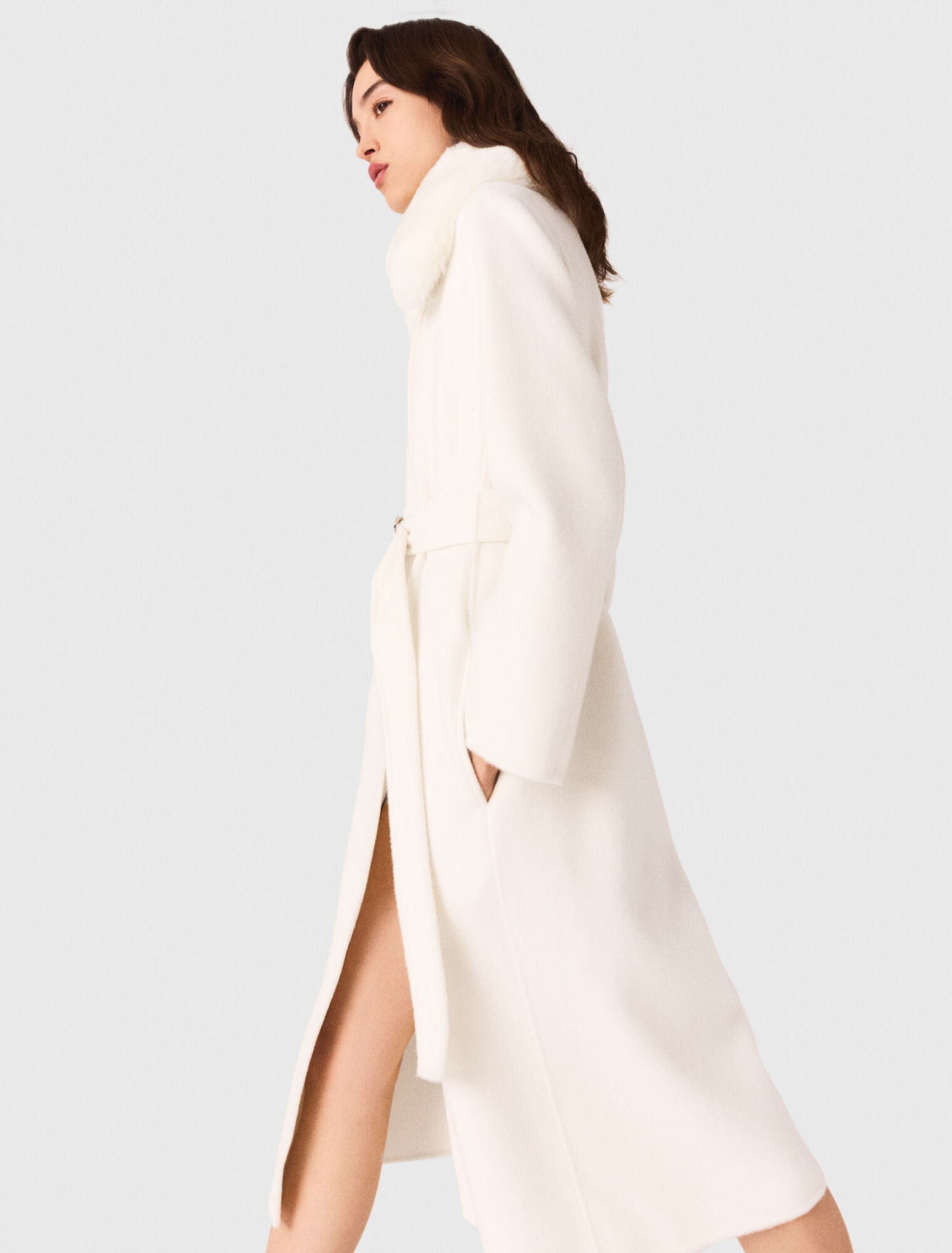 Manteau long double face