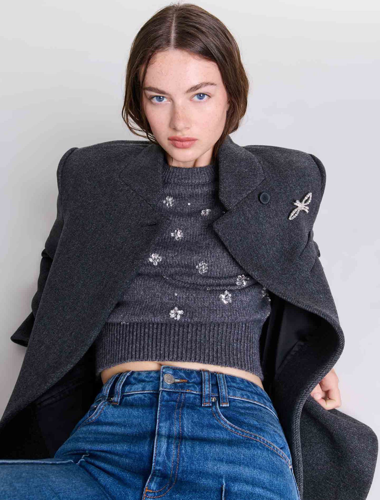 Manteau court en laine