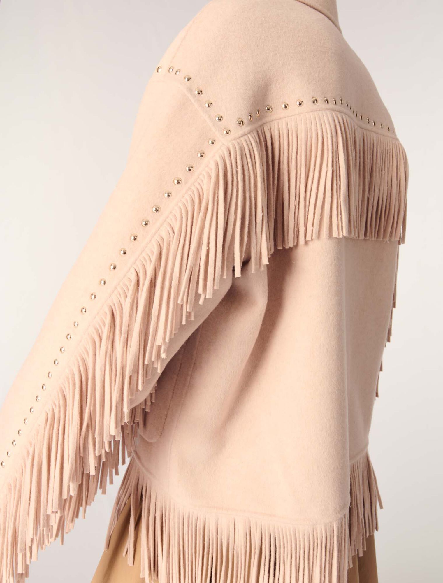 Manteau en double face à franges