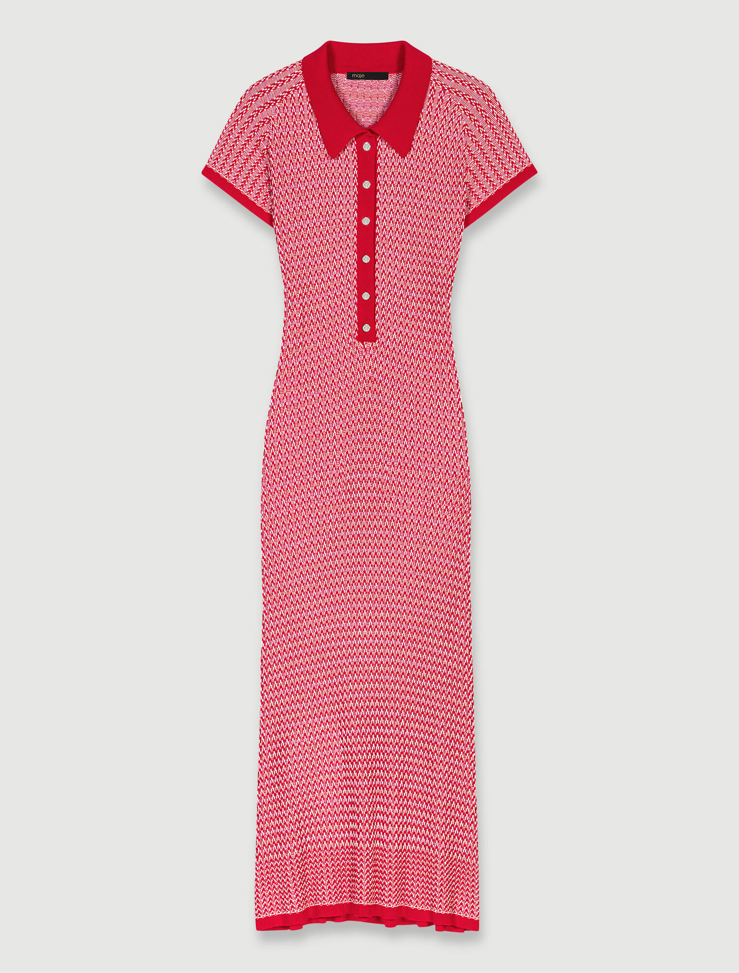 Robe longue en maille chevrons
