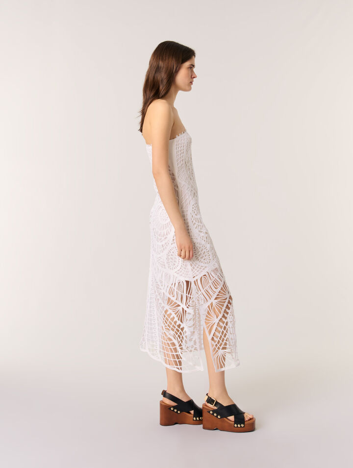 Robe longue asymétrique en crochet