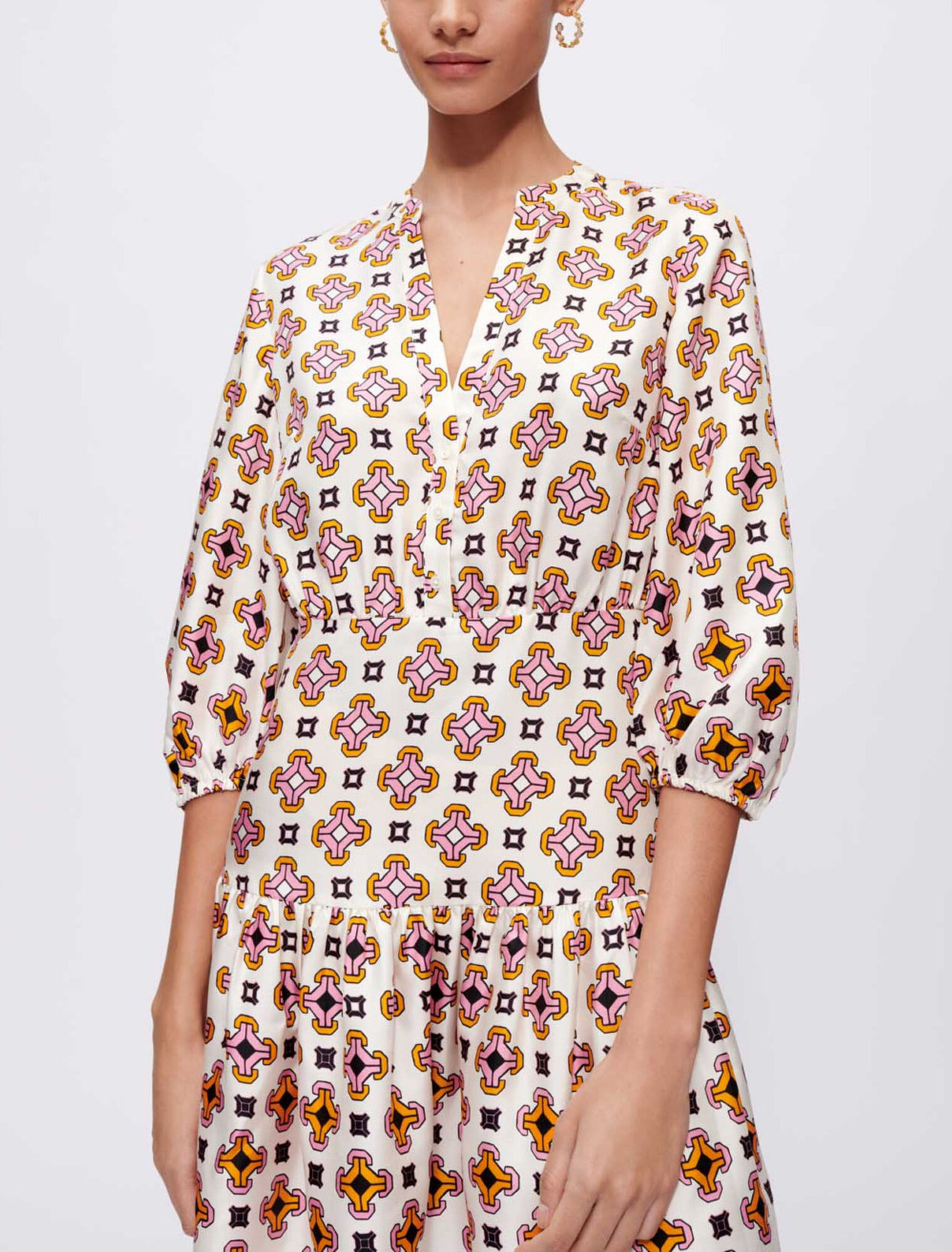 Robe en soie imprimée