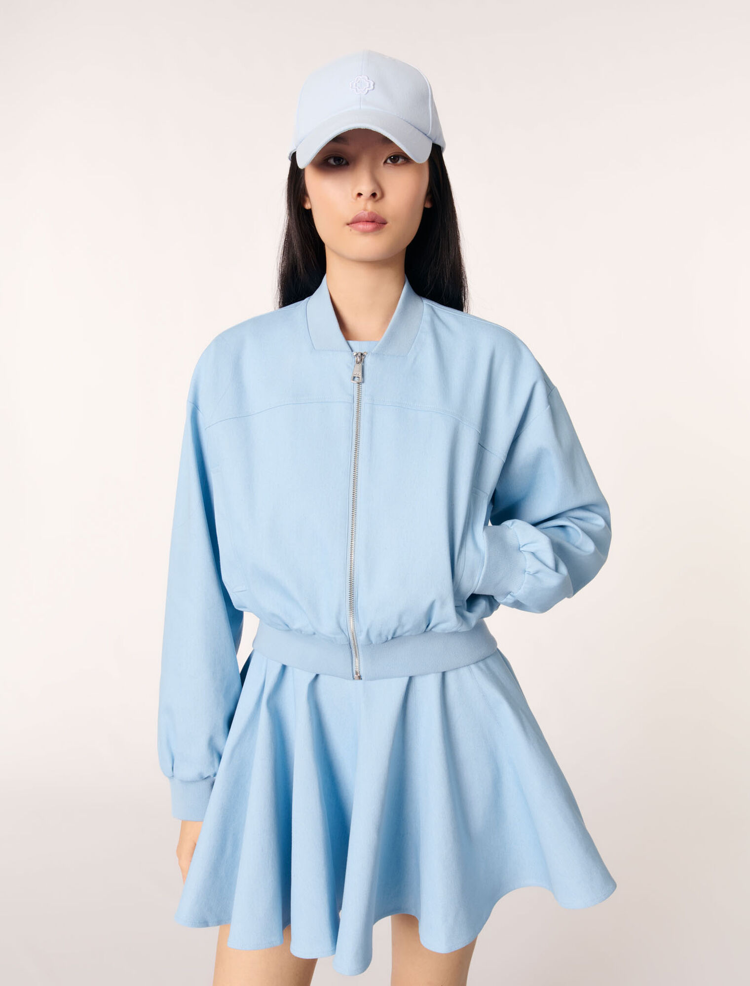 Blouson bomber court en denim