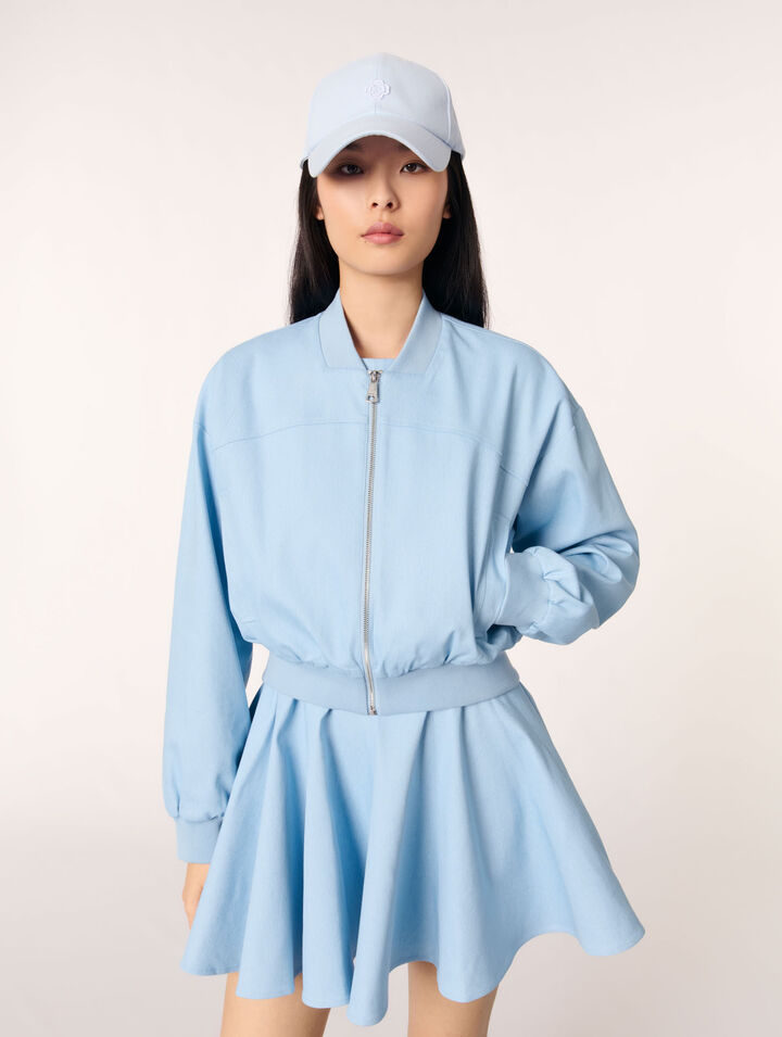 Blouson bomber court en denim