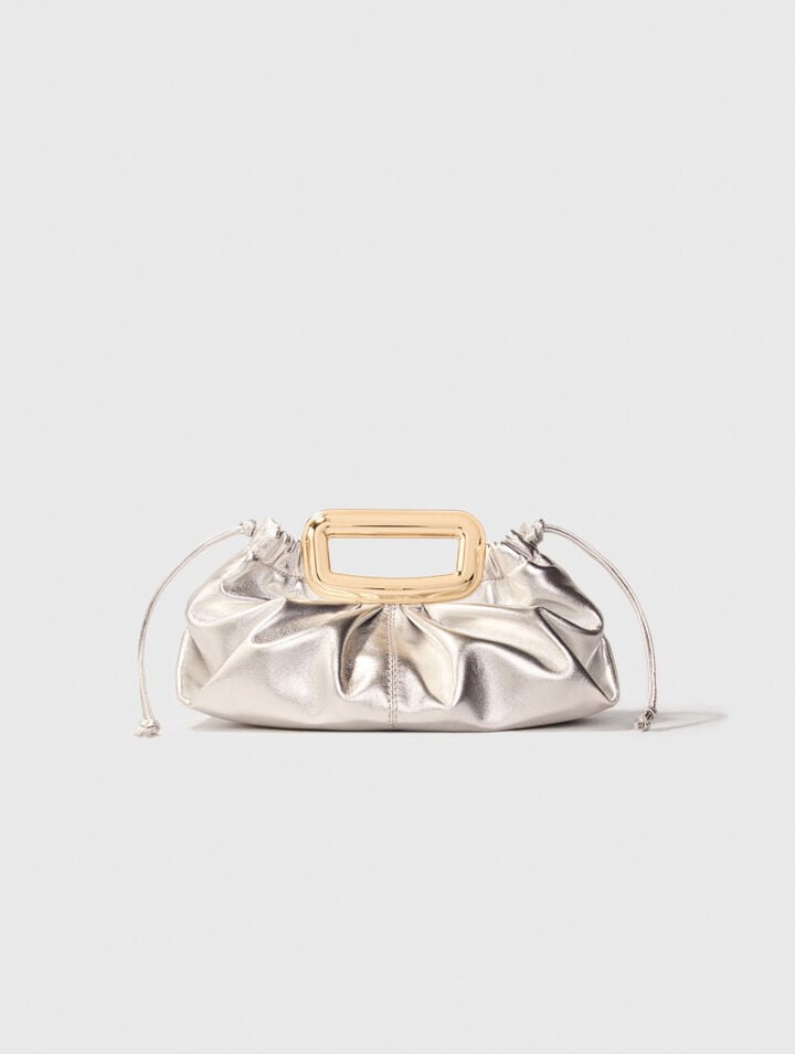 Clutch cuir métal et poignée métal