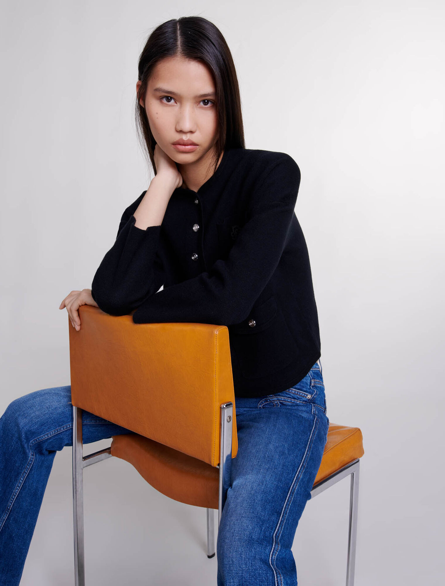 Cardigan court en maille