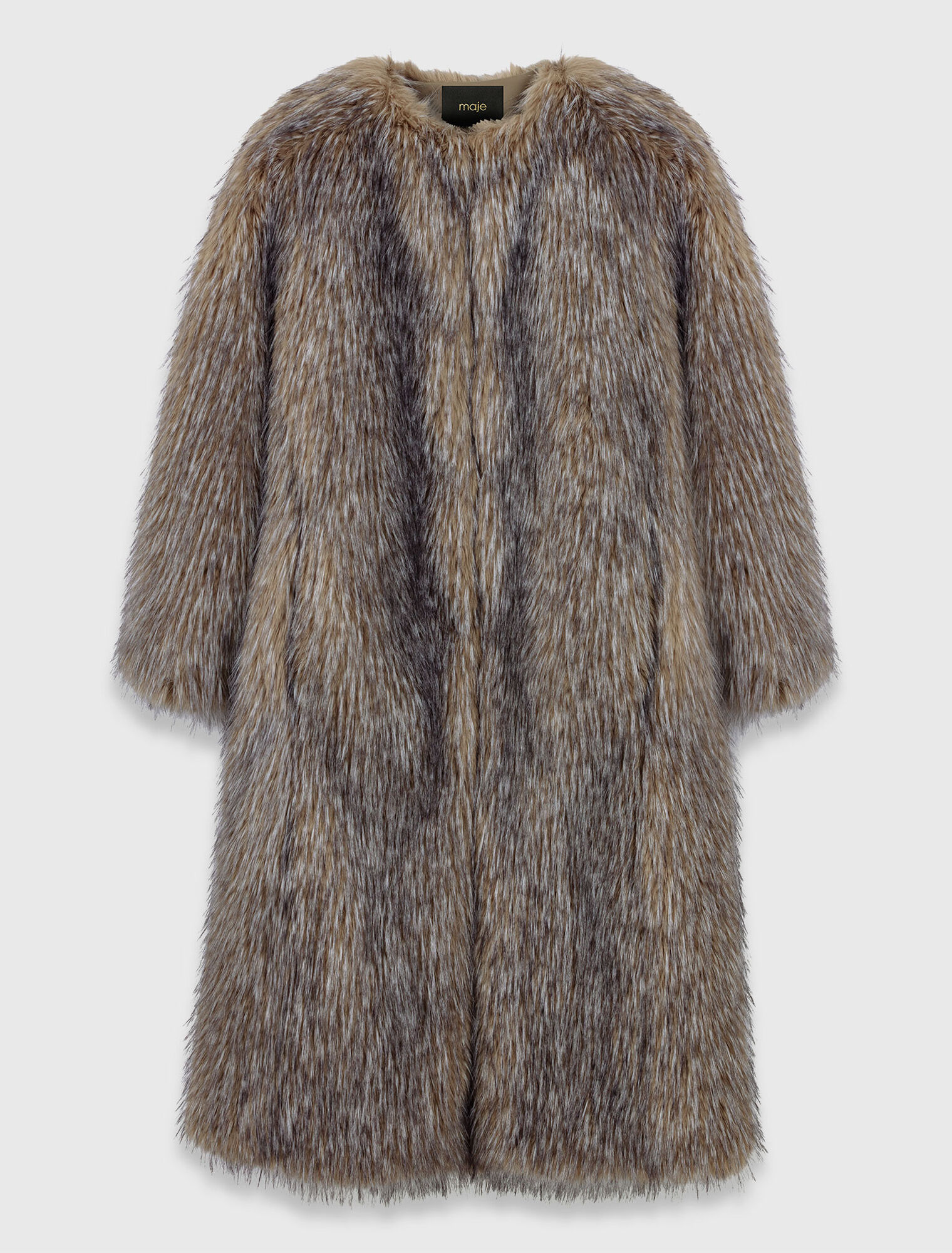 Manteau long en fausse fourrure