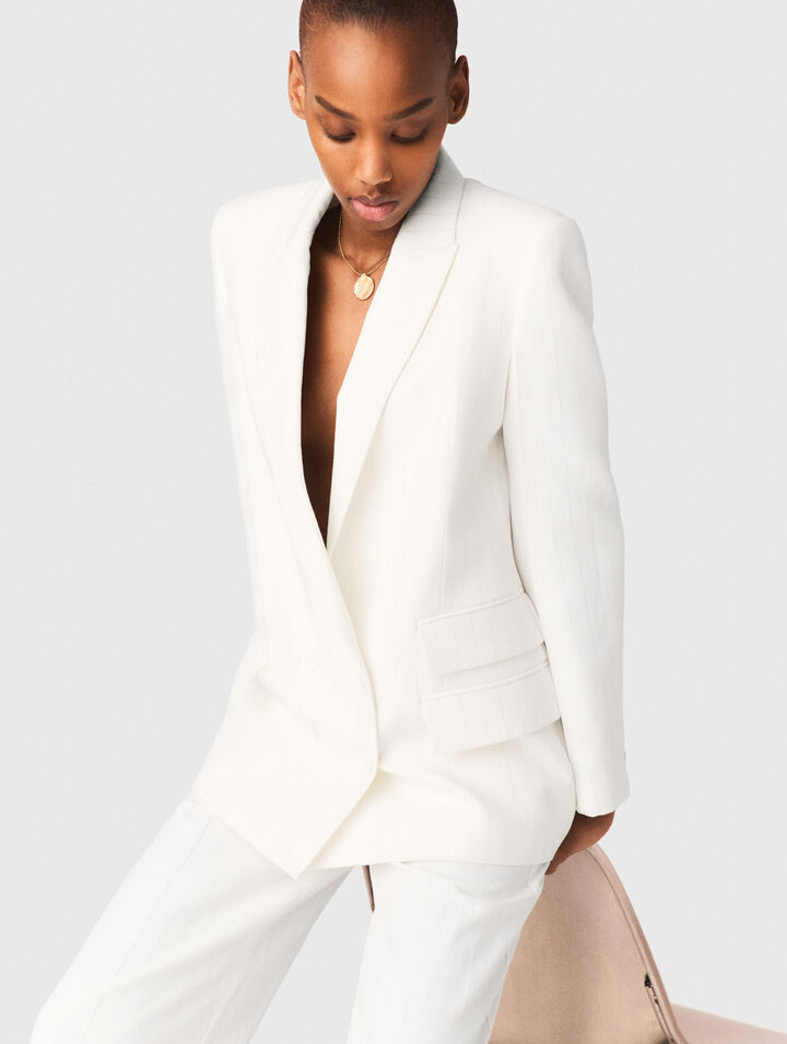 Veste de tailleur crois&eacute;e