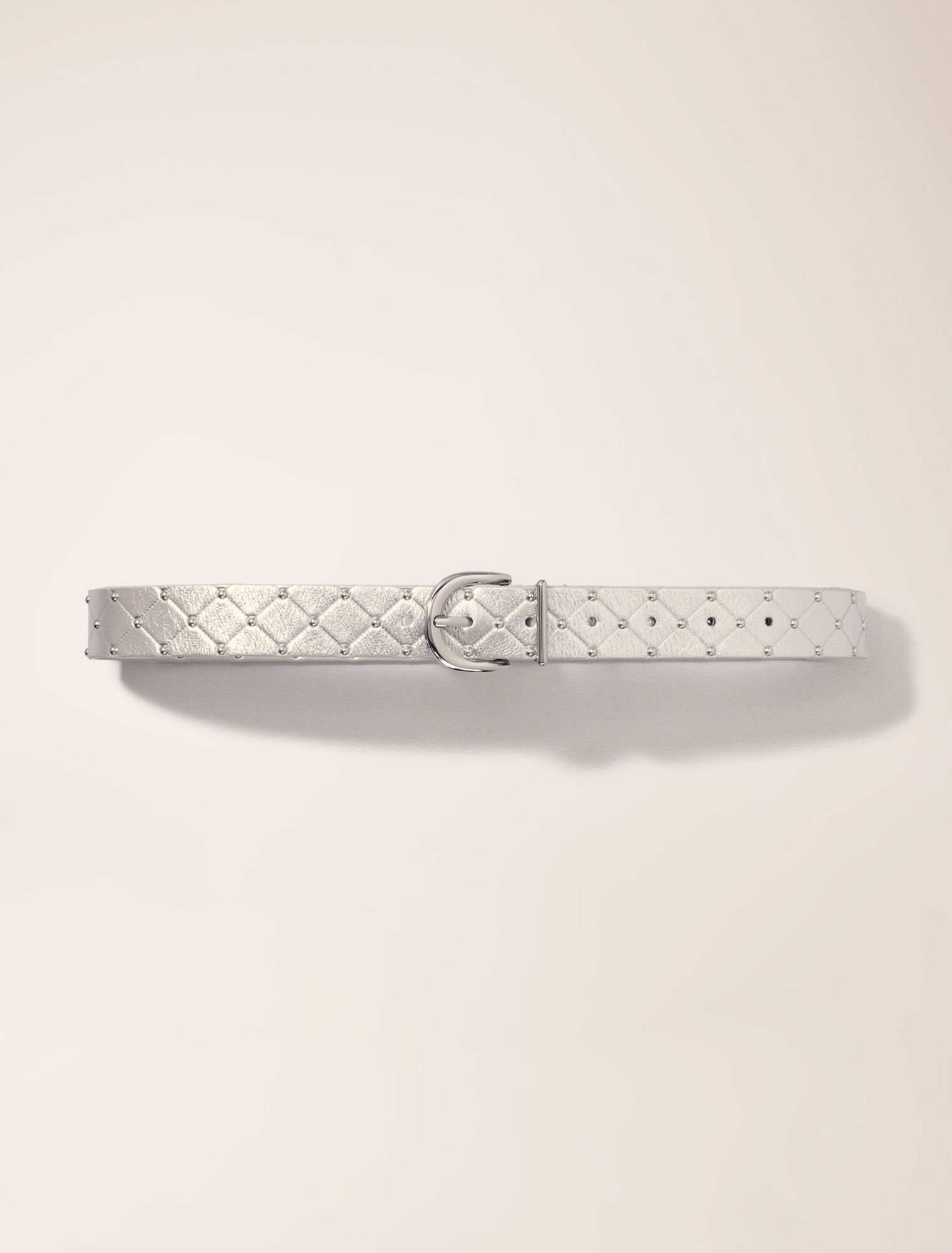 Ceinture en cuir métal matelassé