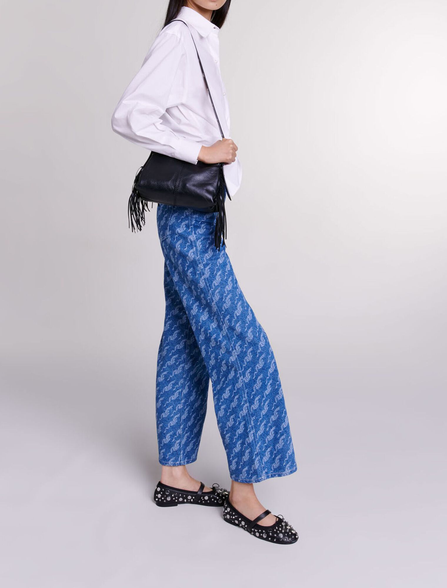 Jean large à motifs