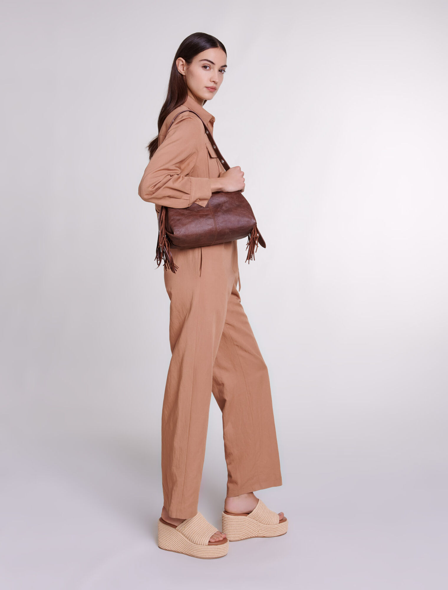Combinaison pantalon en lin mélangé