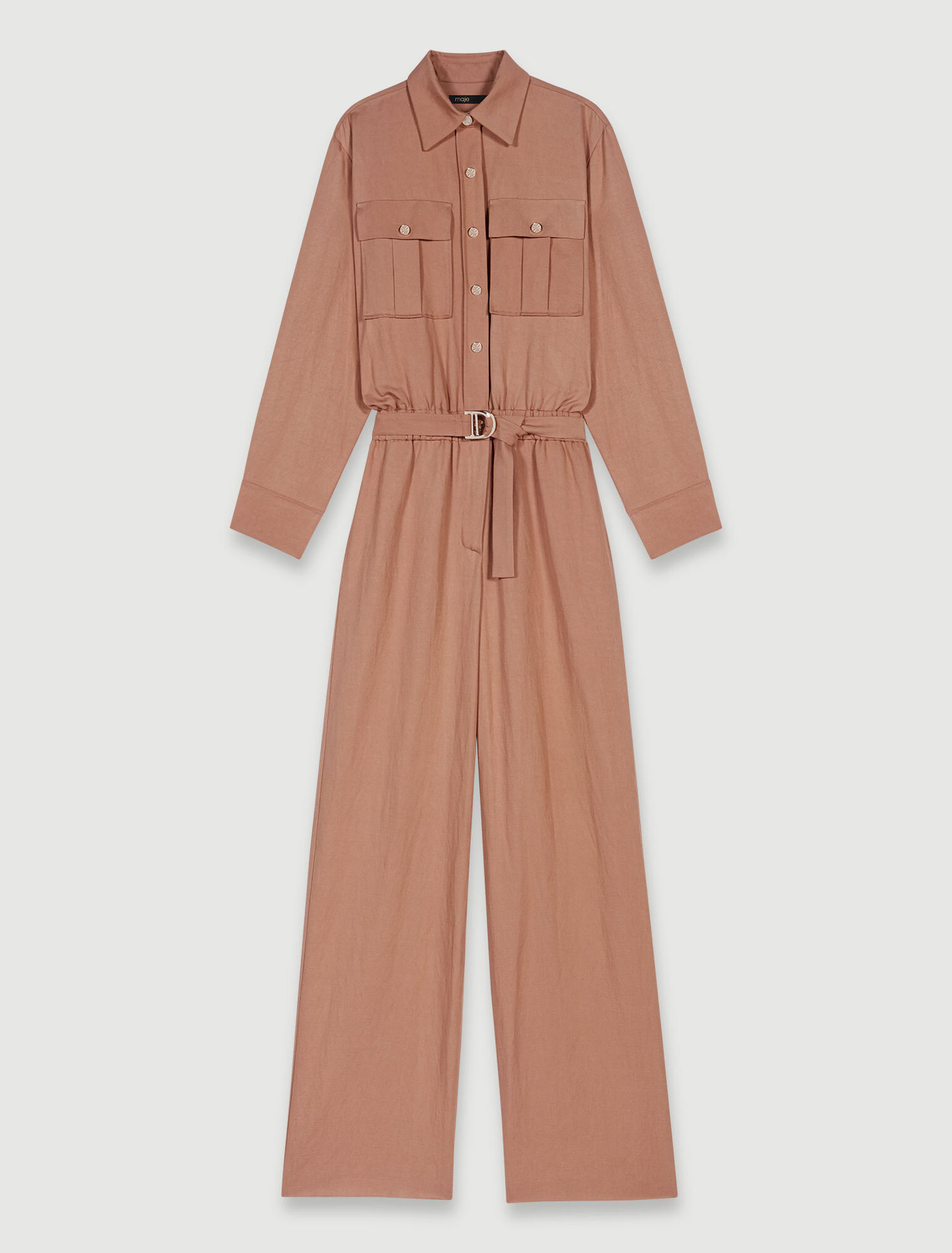 Combinaison pantalon en lin mélangé