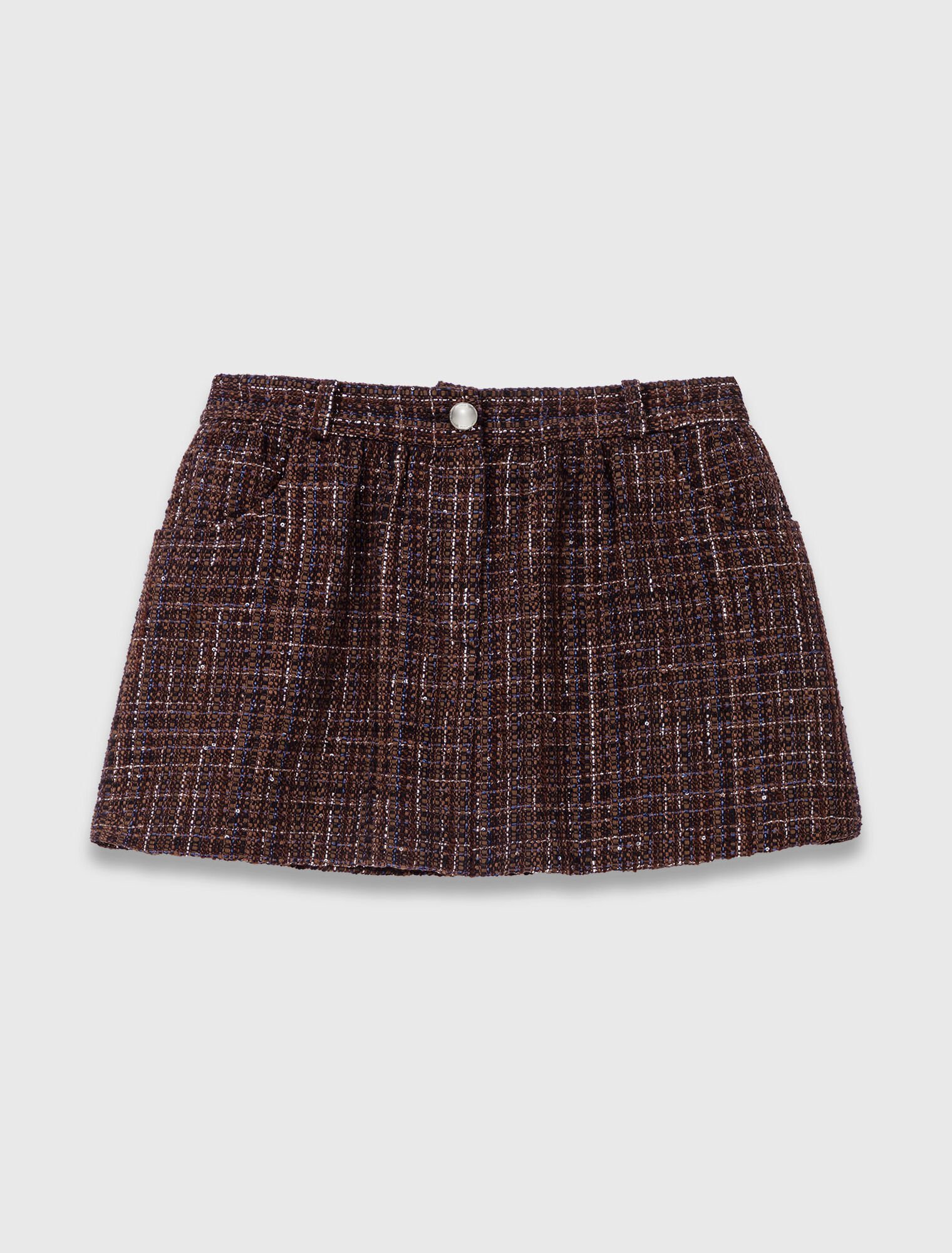 Short en tweed avec bande élastique