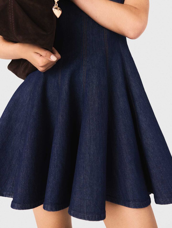 Robe courte en denim avec volants