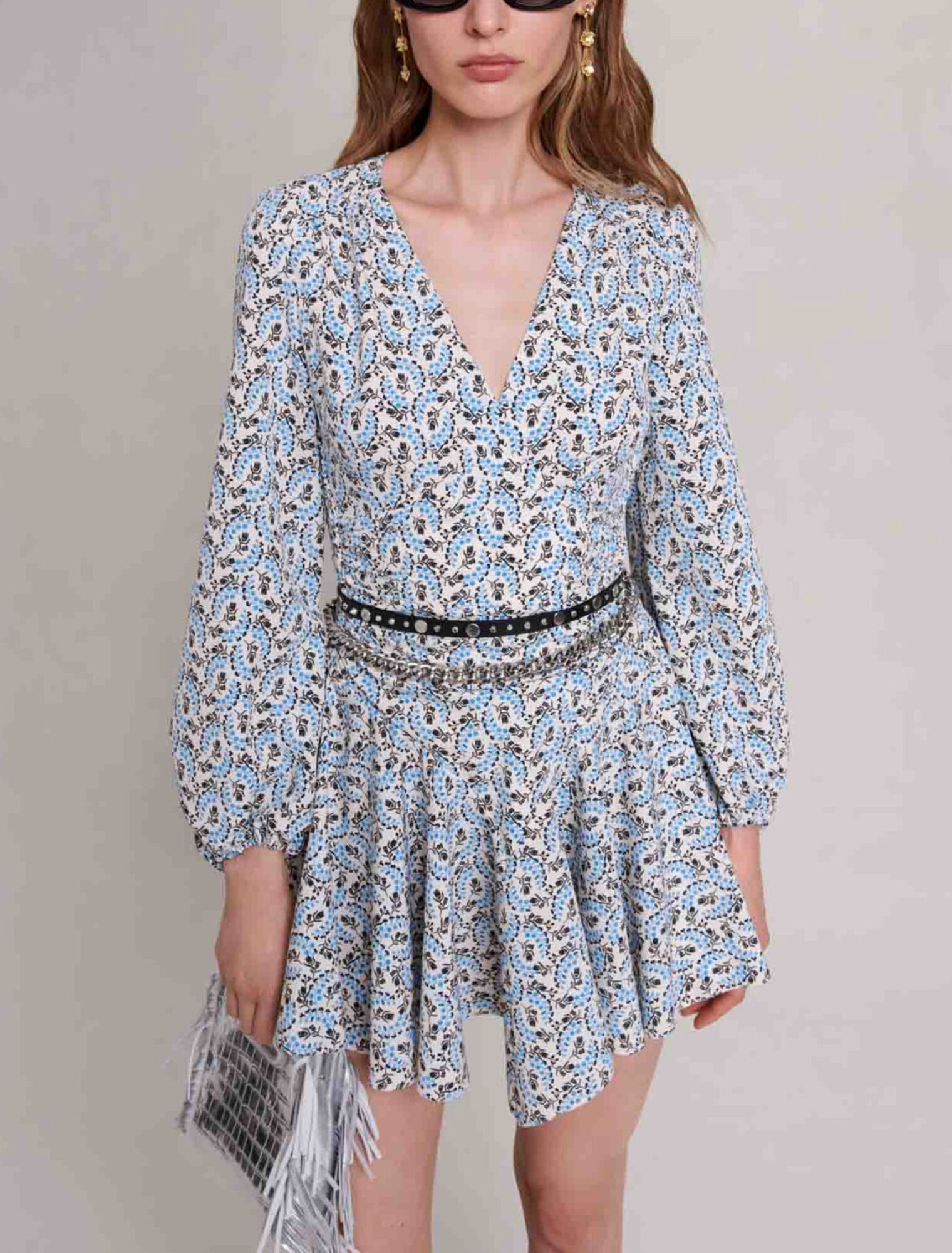 Robe courte en crêpe