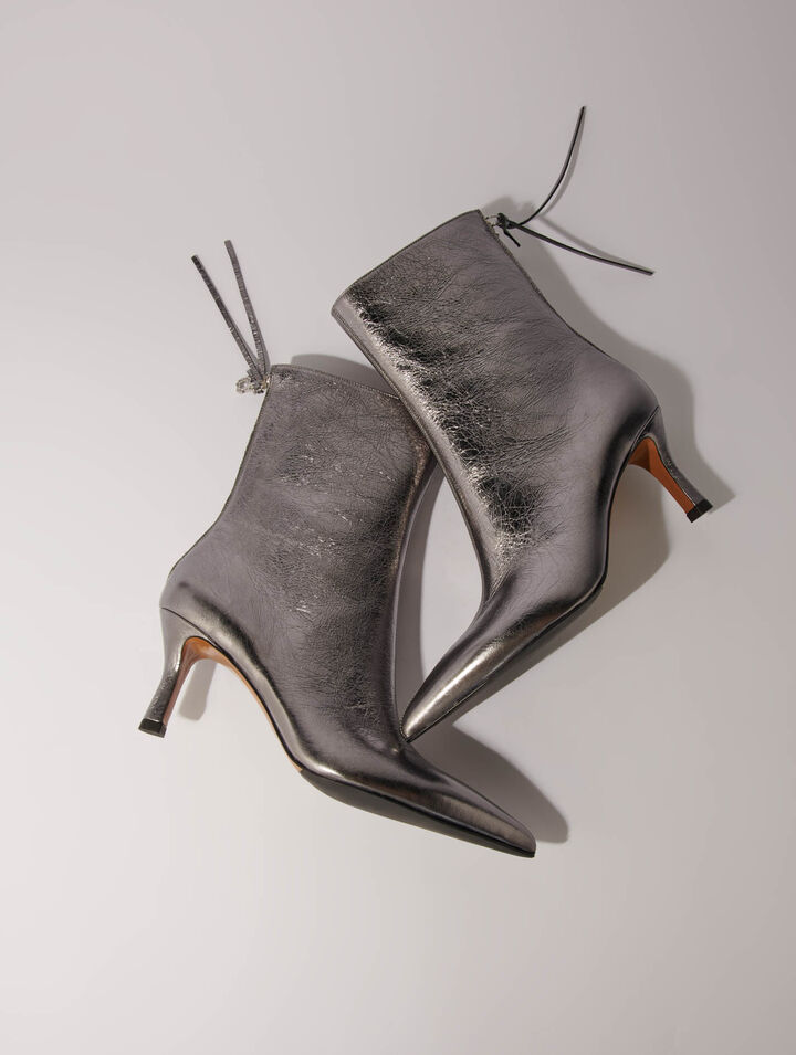 Bottines à bout pointu métalisé