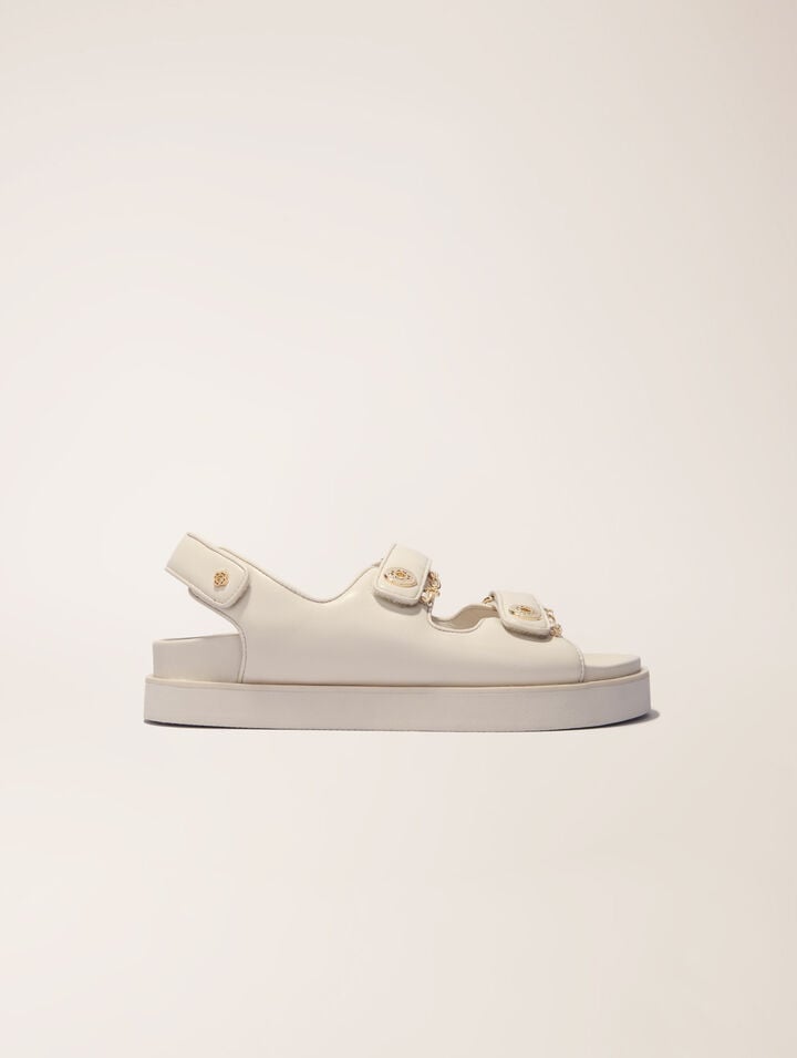 Sandales plates en cuir