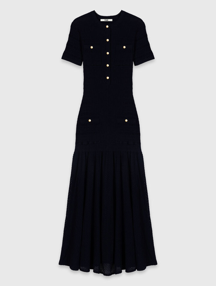 Robe longue en maille pointelle