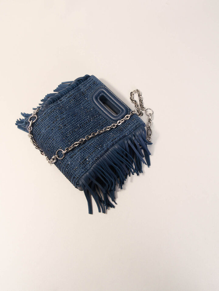 Sac M Mini en denim strassé