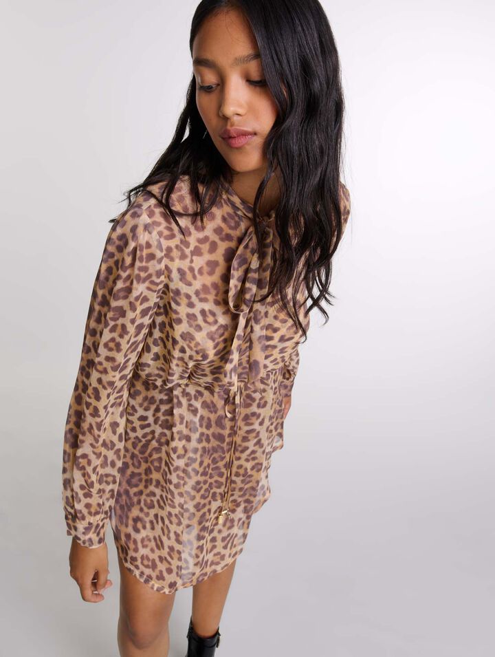 Robe courte imprimé léopard