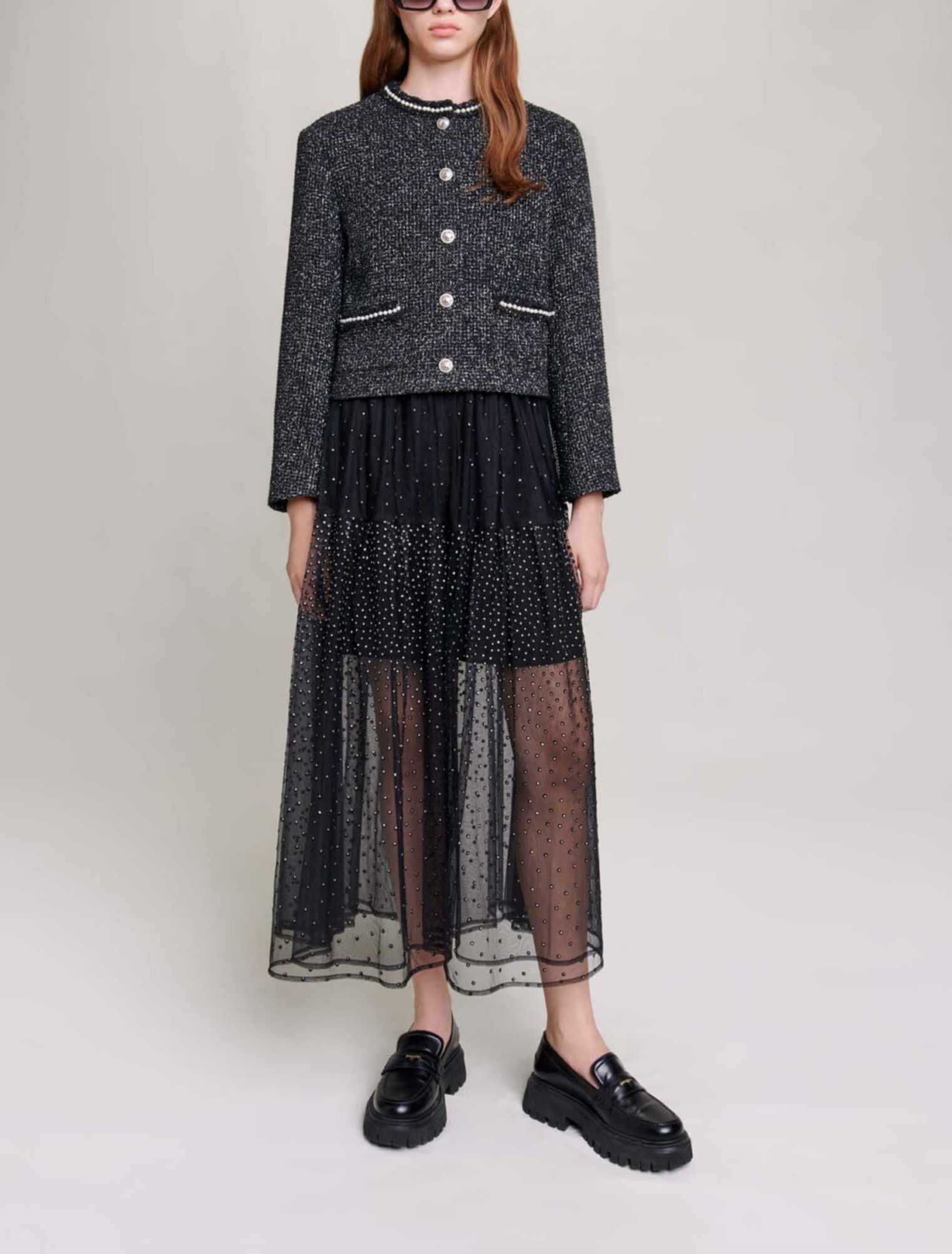 Veste courte perles